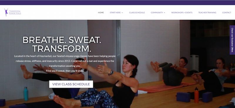 Yoga website: Transformpyoga.com