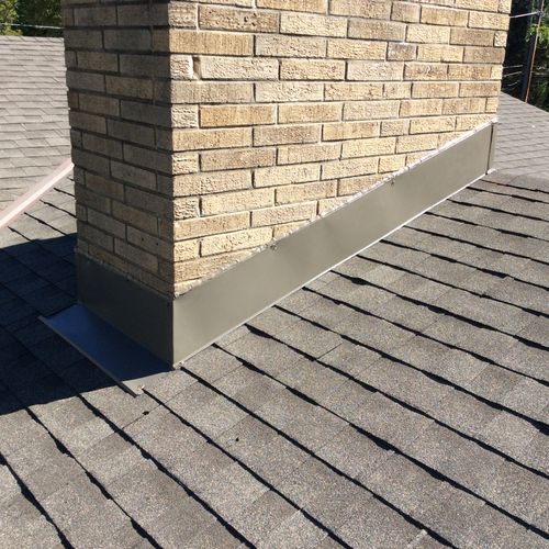 Residential Roof Replacement - Chimney Flashing - 