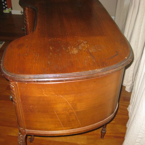 antique desk-damage on top (before)