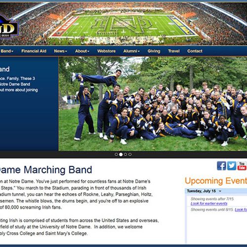 Website for The University of Notre Dame Band