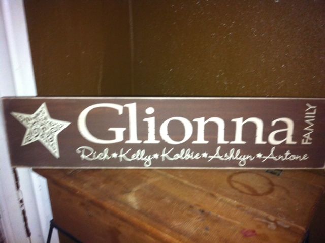 Family Signs (6x24) $25, (8x24) $30
Any color pain