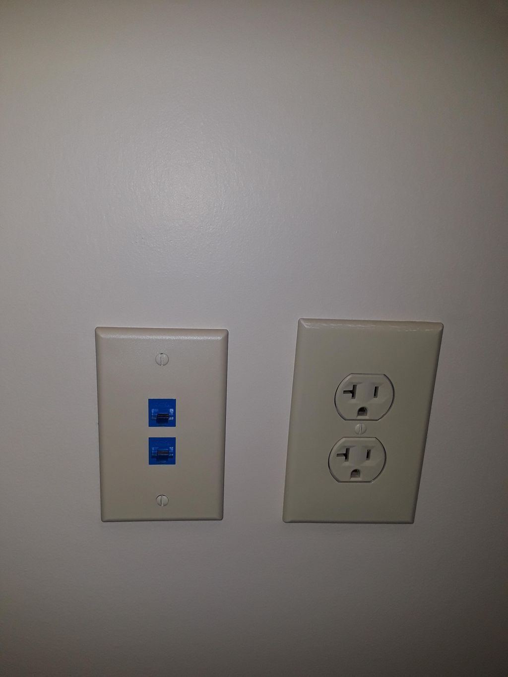 Completed dual RJ45 data jacks for a new call cent