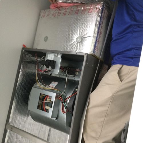 Completing Installation of a New Rheem 4 Ton Unit.