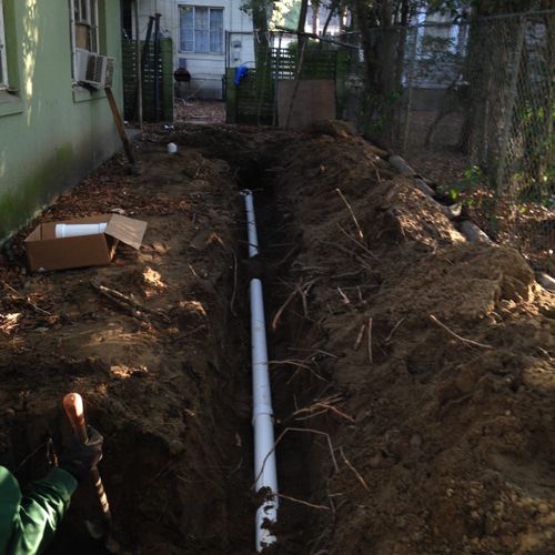 NEW SEWER LINE INSTALLED