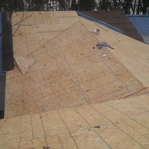 Top view - connecting roof to existing roof