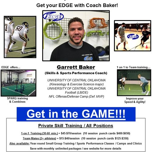 Garrett Baker
Football skills and speed & agility