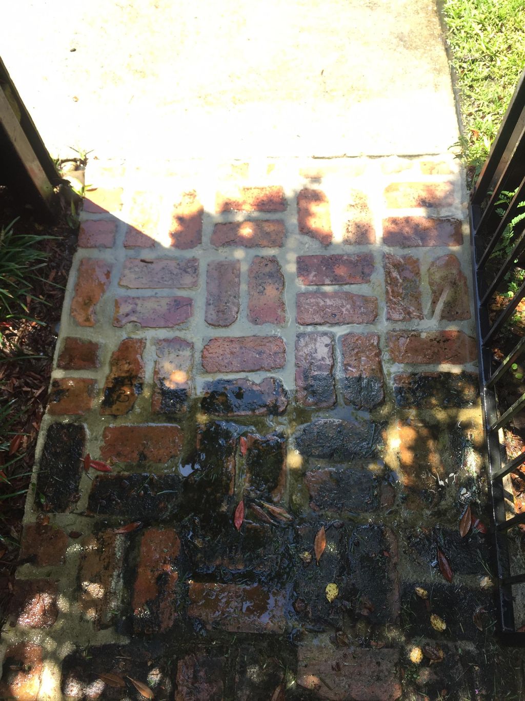 Before and after pressure washing.