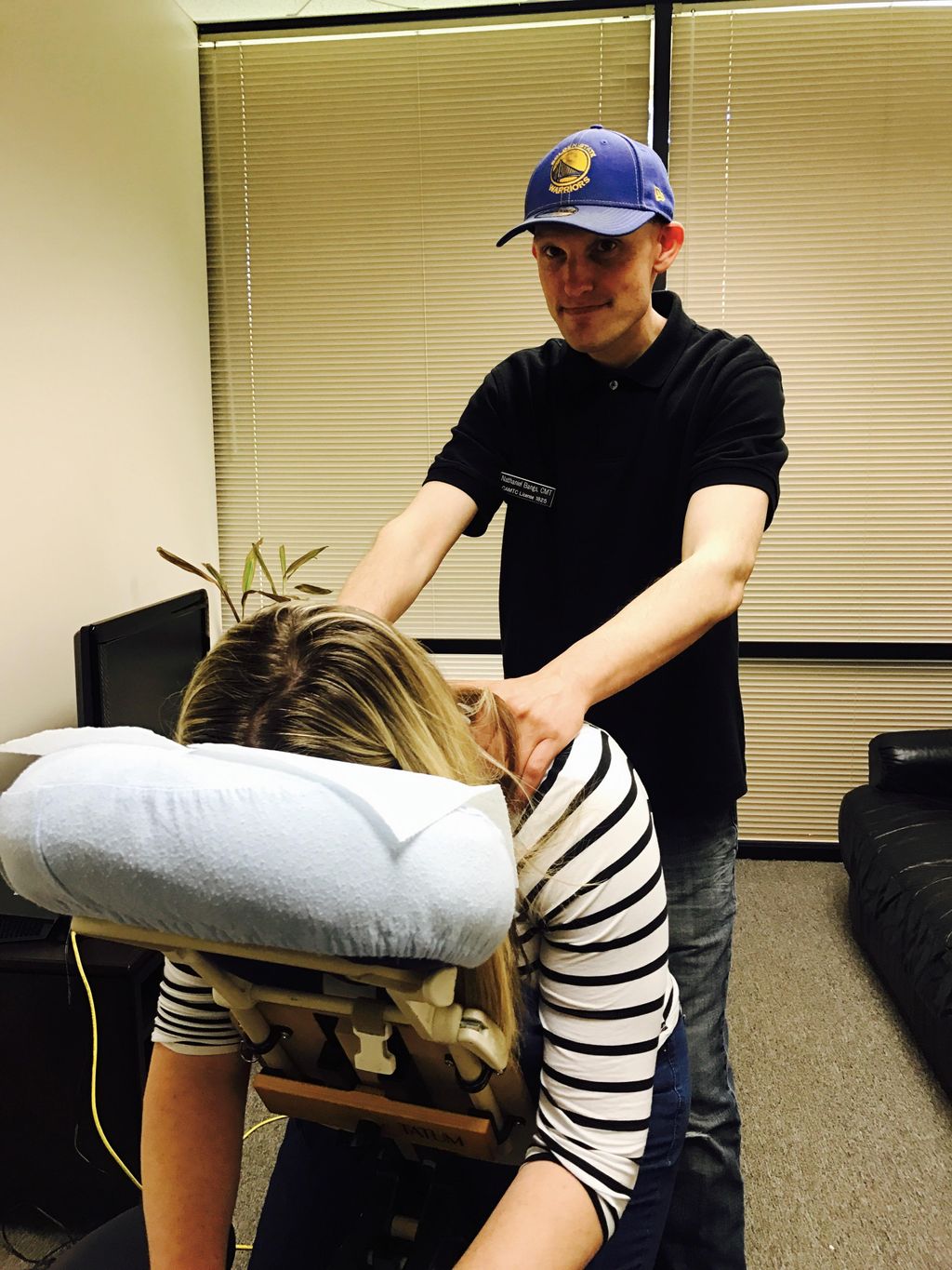 Chair massage at a Business