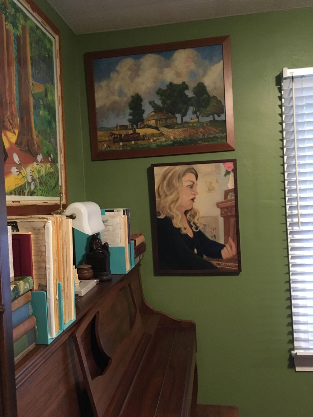 Music studio with art