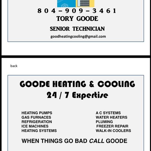 Pic 1 Business Goode Heating and Cooling LLC