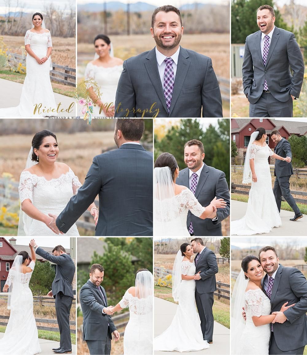 Bride and groom first look before their ceremony a