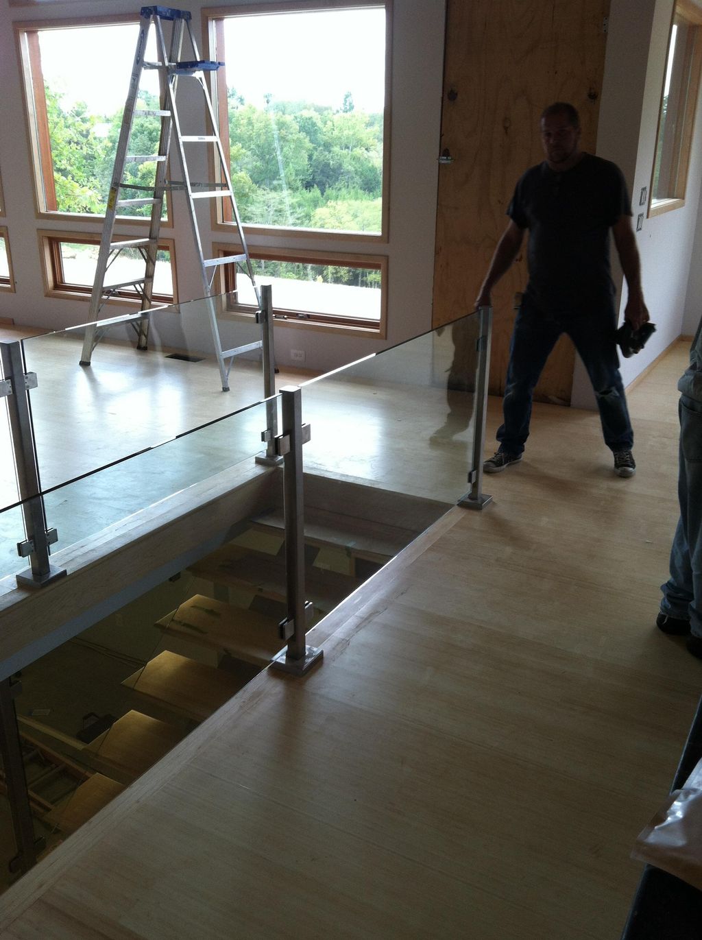 Glass railing system.
