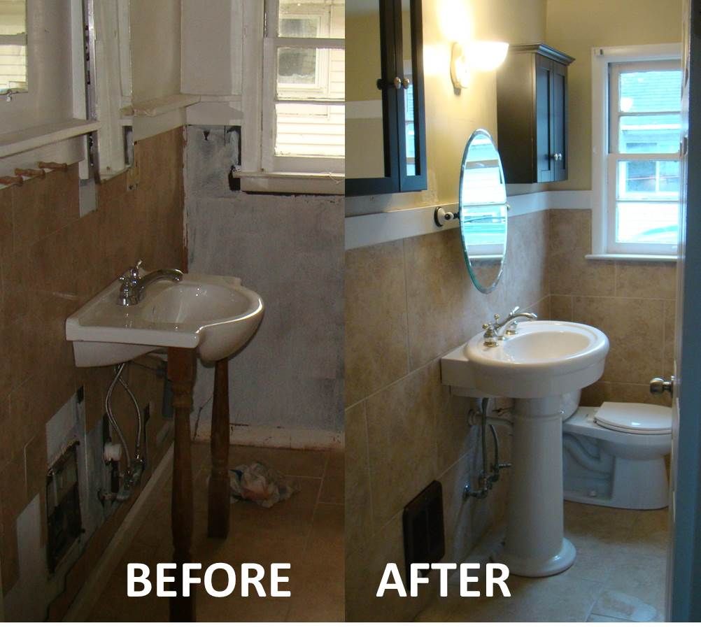 Small space bath renovation - tile work and fixtur