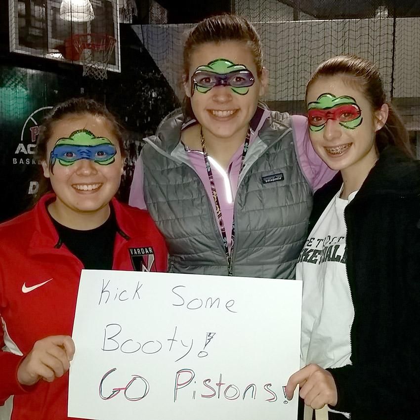 Face Painters for the Detroit Pistons.