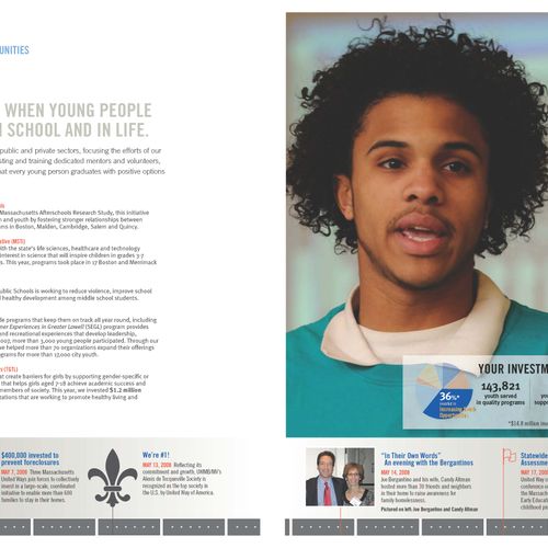 Page spread from United Way's Annual Report