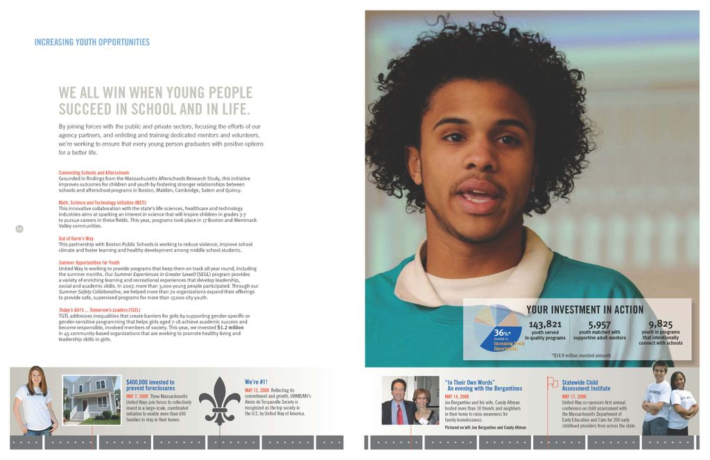 Page spread from United Way's Annual Report