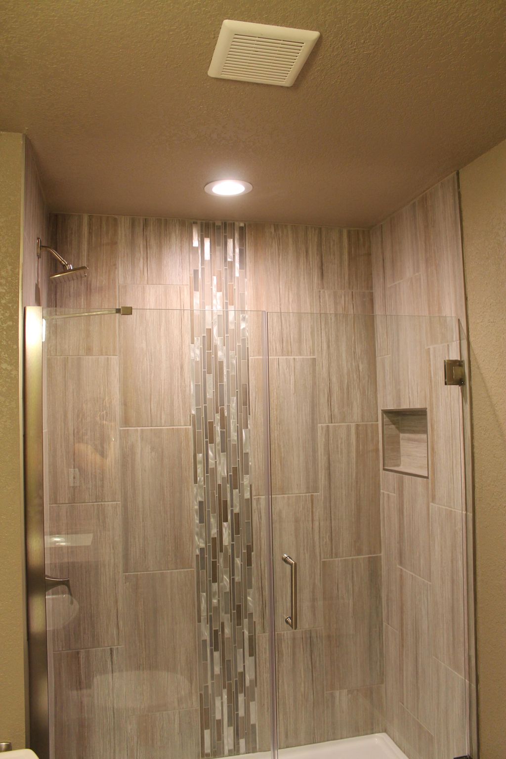 Custom tile with wall niche