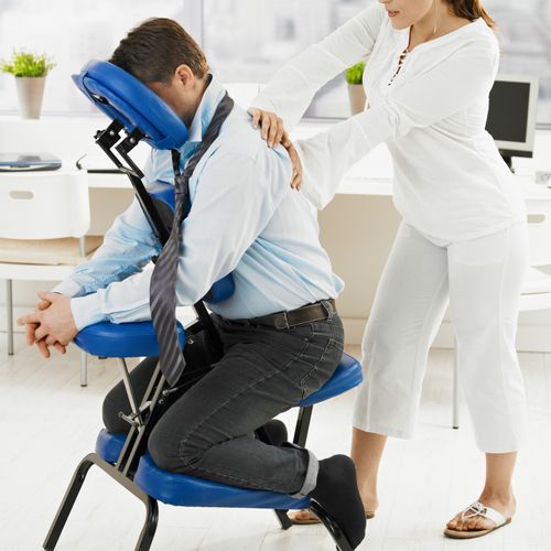 Chair massage. $1 per minute. Chair massage is per