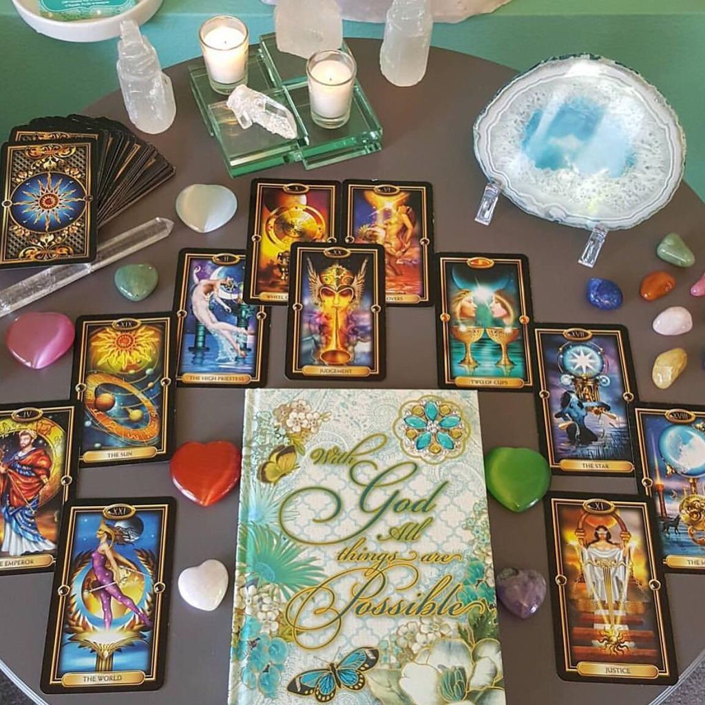 Cards and crystals are some of my most precious to