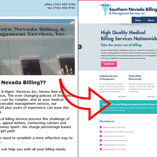 Before and After SNVBill.com WordPress Web Design 
