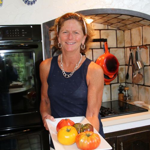 Judy with Heirloom Tomatoes