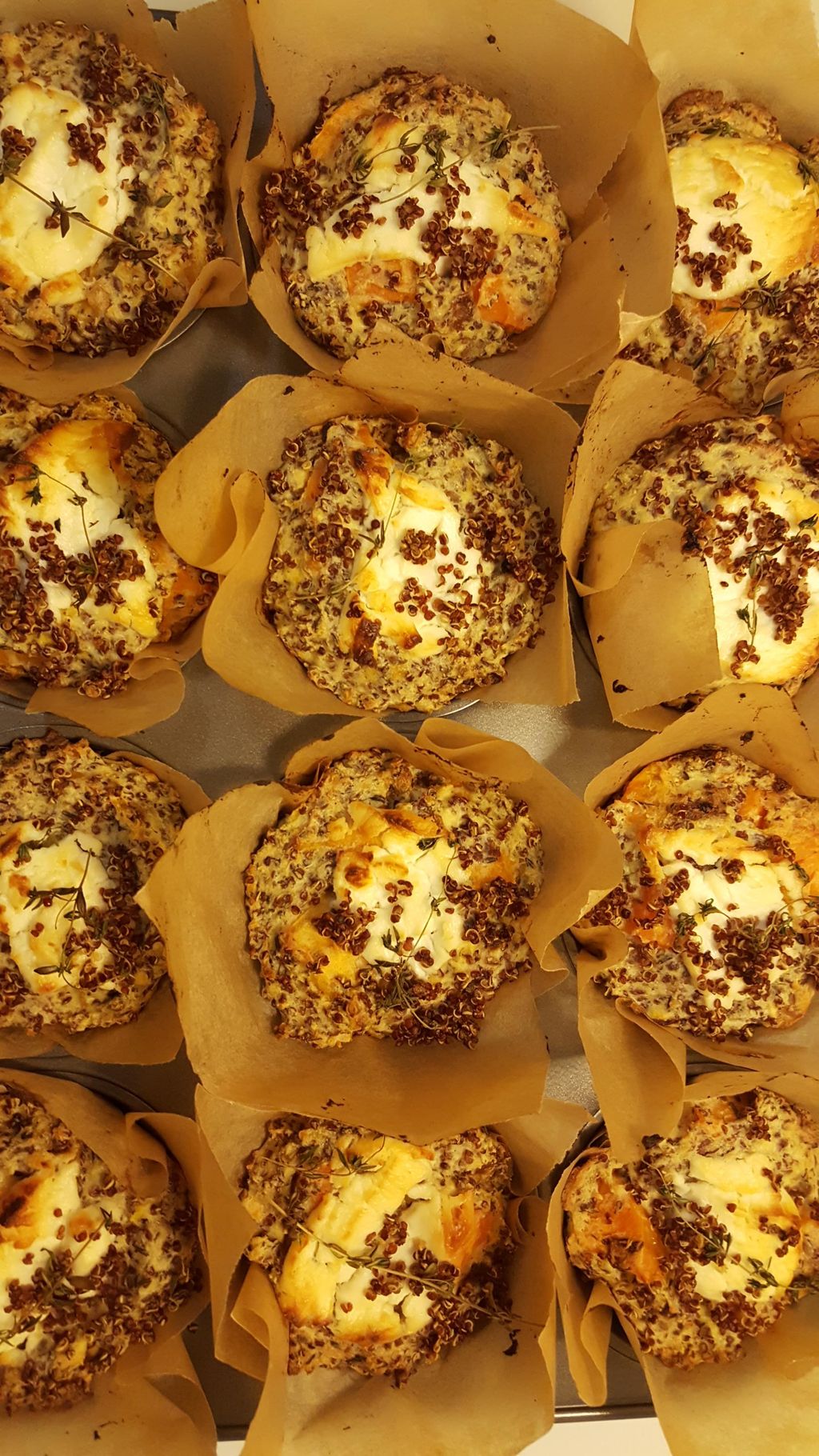 Sweet potato quinoa goat cheese bakes