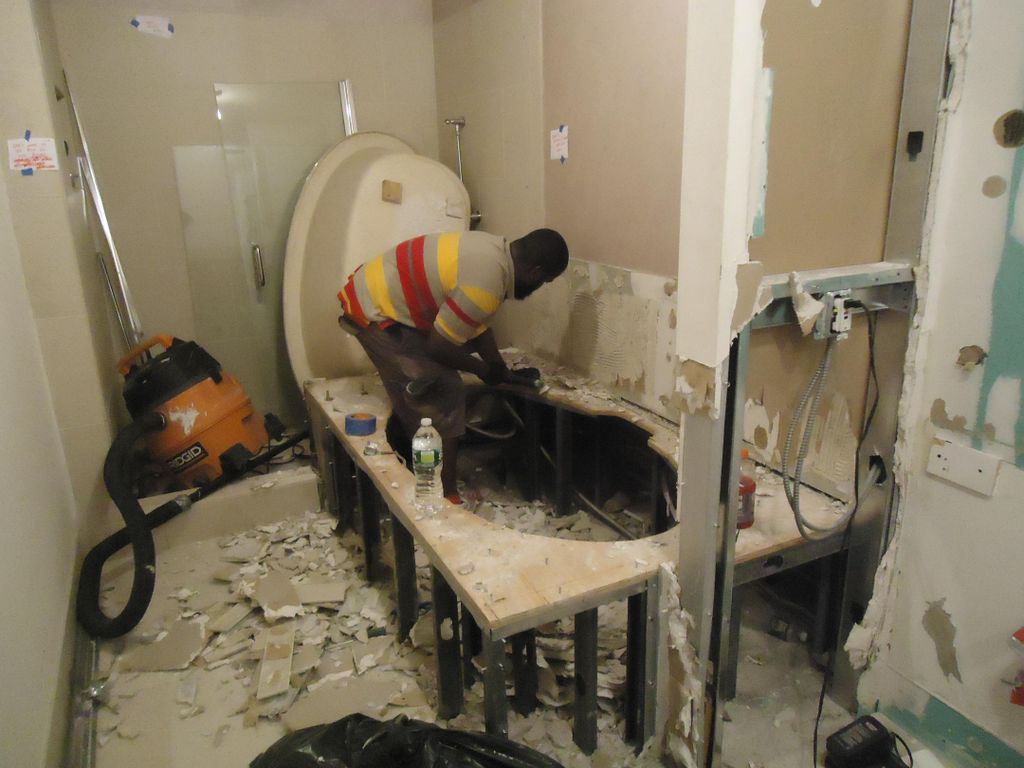 3 of 7-In progress photo of bathroom remodel.