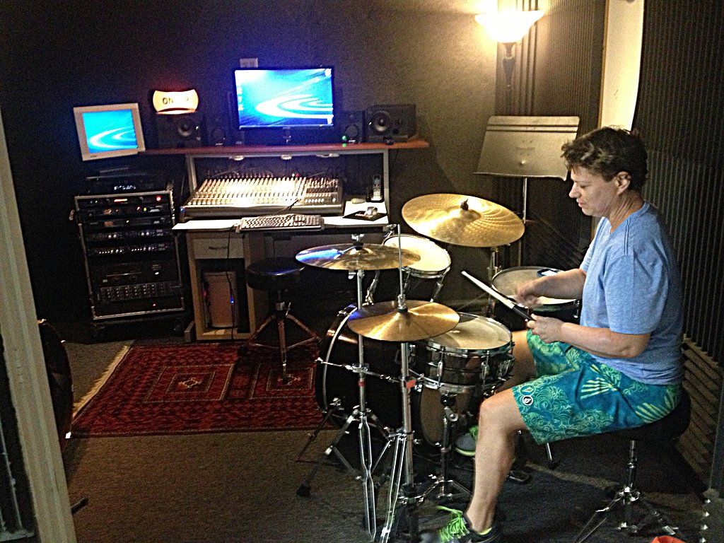 Teaching a student in The Drum Lab room A