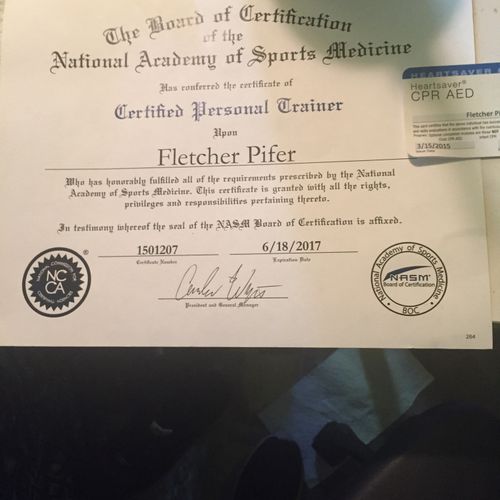 NASM certified Trainer Fletcher