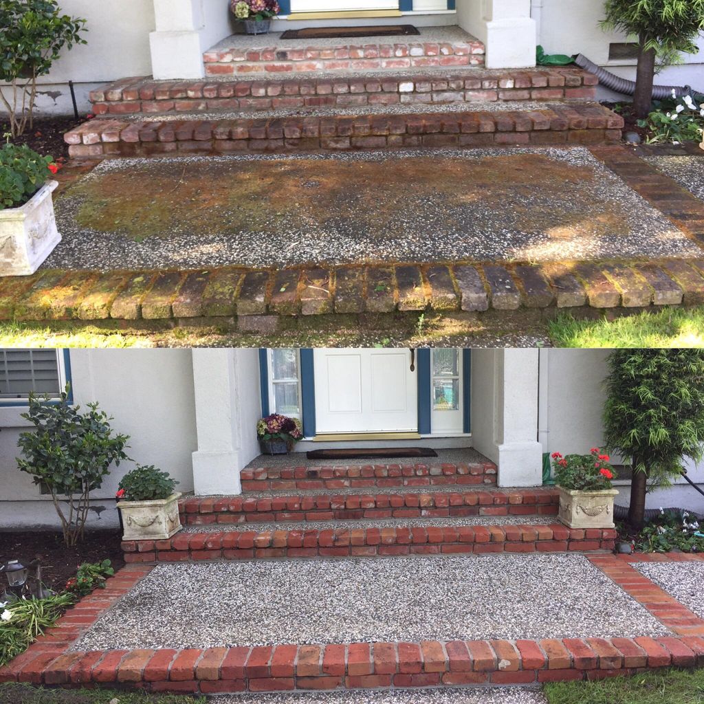 Pressure washing before and after. 