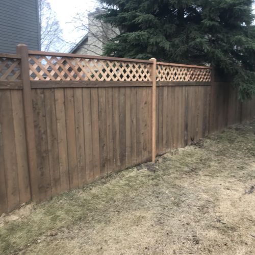 Repaired wind damaged fence. 