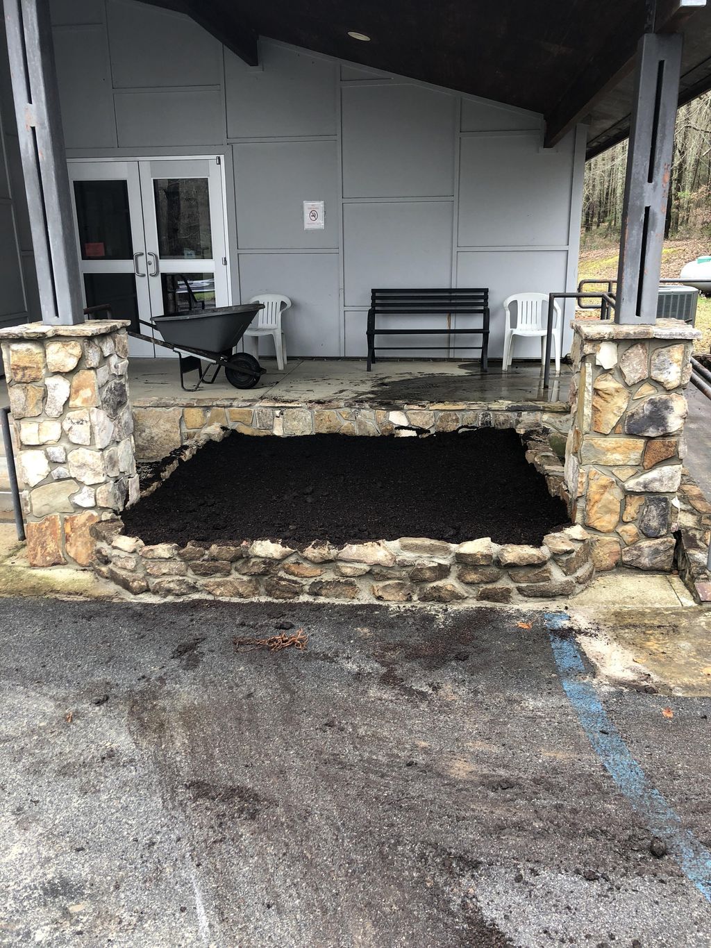 Raised planting box at the Harris County Health de
