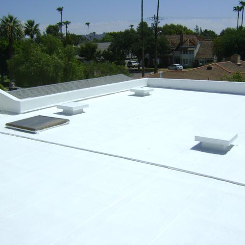 Foam roof with elastomeric roof membrane system ap