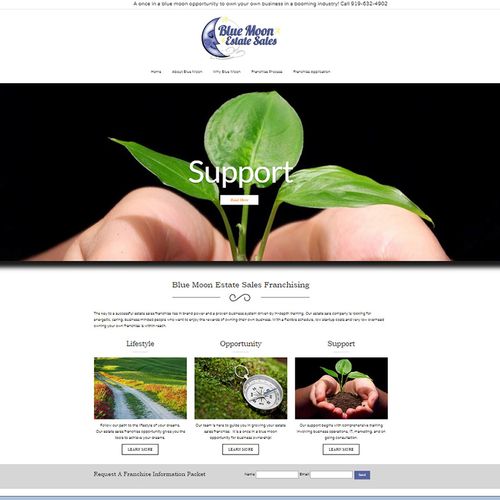 Website design for Estate Sale Franchise company. 