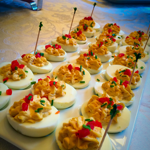 pimento cheese deviled eggs...a hit!!!