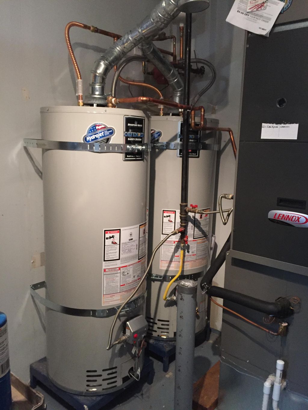 2 Bradford White 50 gallon water heaters