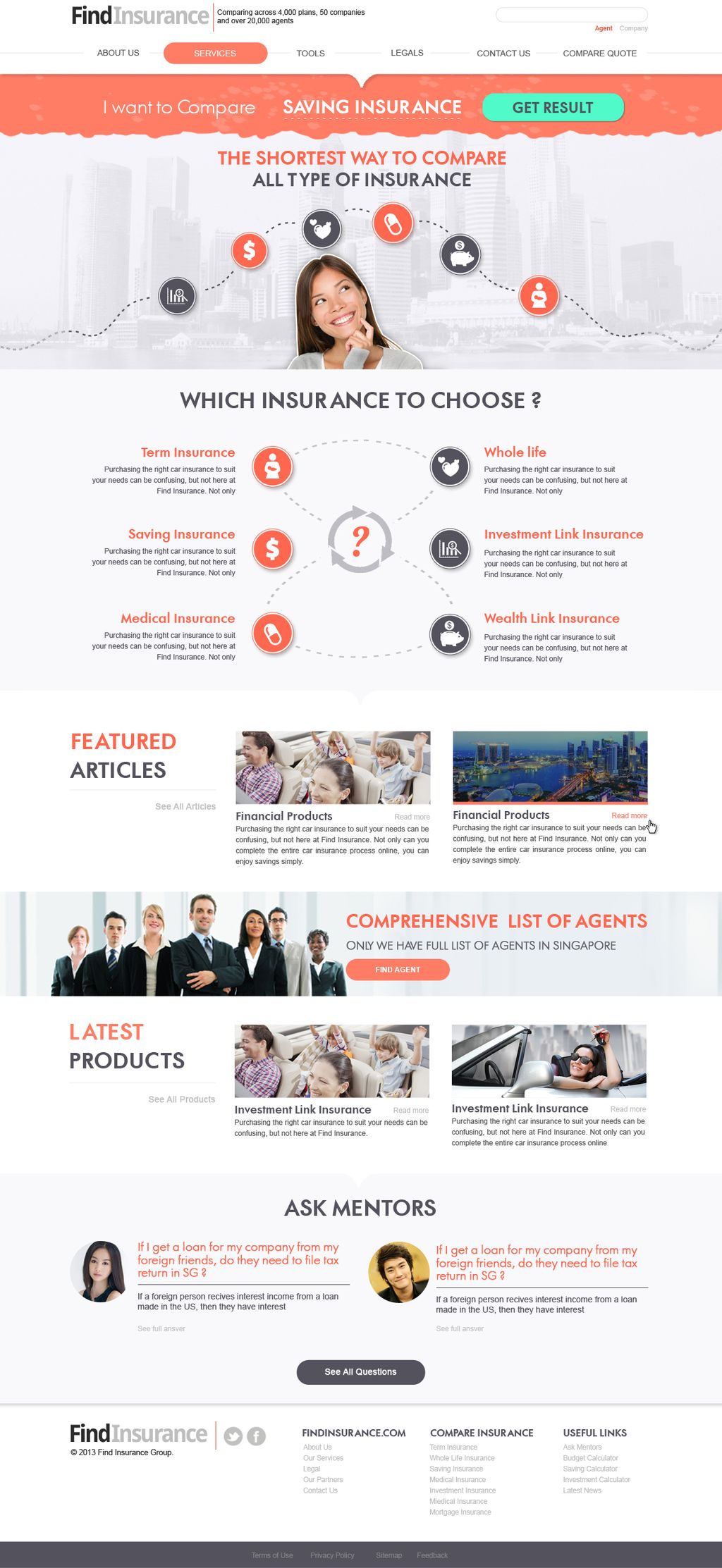 Find Insurance - Website Redesign