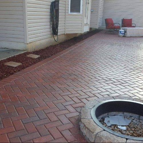 50ft x 10ft Paver Patio with Firt Pit