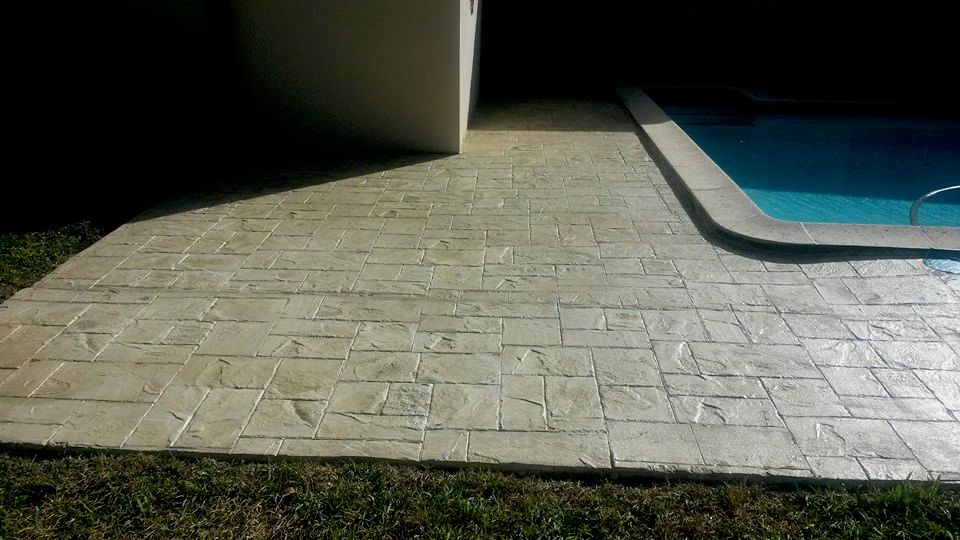 Concrete Overlay stamp Ashlar slate