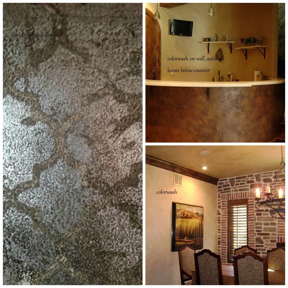 Aged Silverleaf, Bronze Leaf Imprint, Colorwash