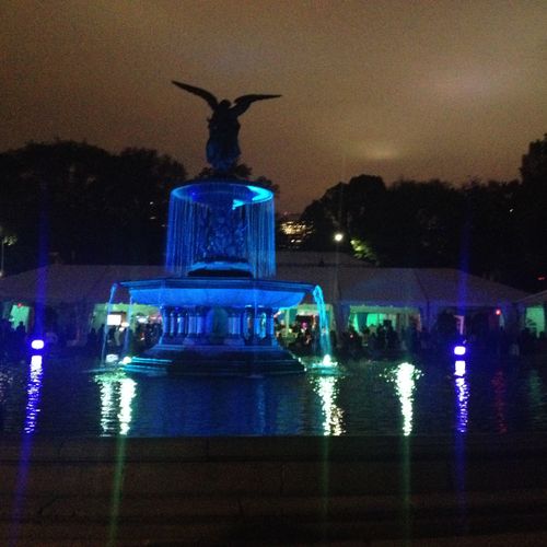 Lighting of Bethesda Fountain in Central Park NYC,