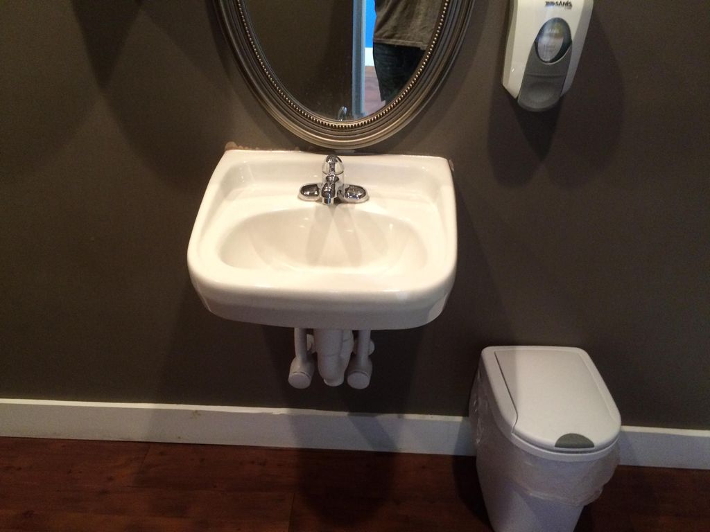 This sink was pulling away from the wall.  We secu
