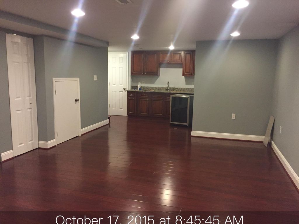 Before.
Remove existing laminate flooring.