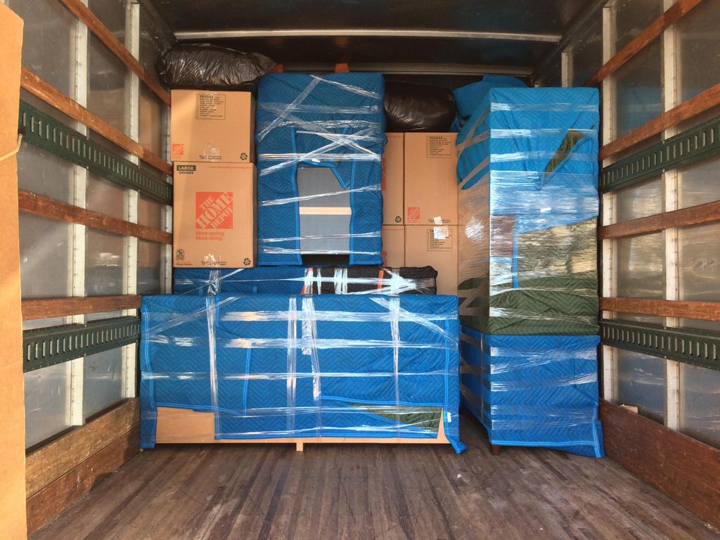 Packing up the truck, like a game of Tetris
