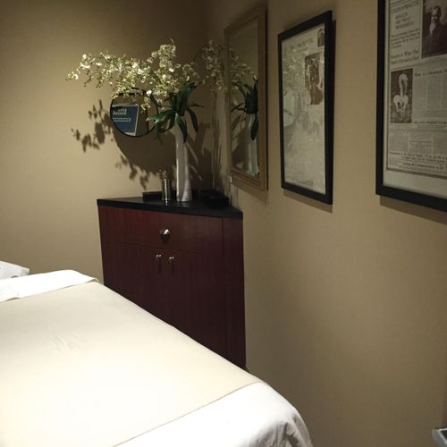 One of 4 custom designed treatment rooms.