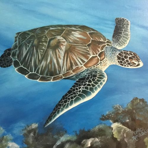Painting of sea turtle