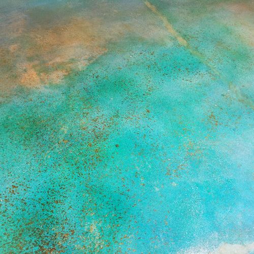 stained concrete to look like sea floor at seafood