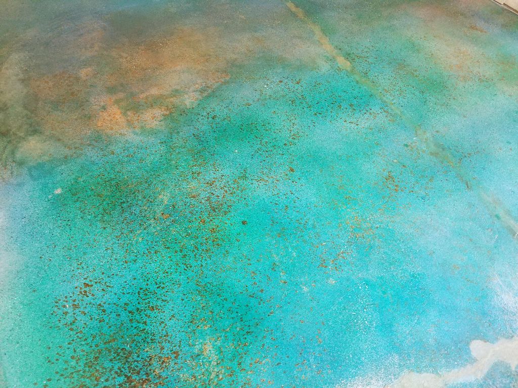 stained concrete to look like sea floor at seafood
