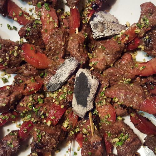 Moroccan-Style Lamb Skewers with Pine-Nut Gremolat