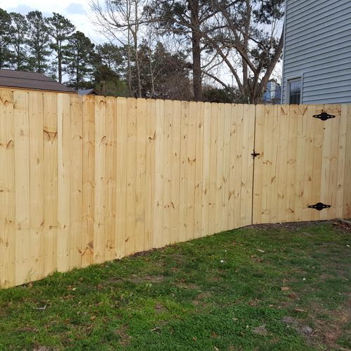 6 foot tall pressure treated pine dog ear fence